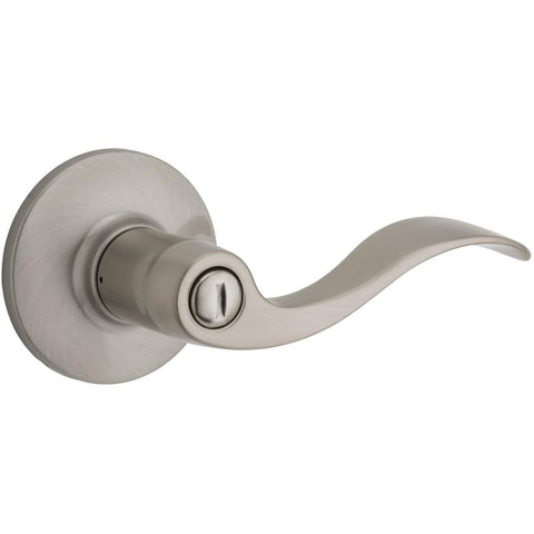 Weiser Layton Lever for Bedroom/Bathroom, Interior Door Handle with Privacy Lock, Satin Nickel (9SL30000-034)