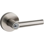 Weiser Milan Entry Lever Featuring SmartKey, Exterior Door Handle, Satin Nickel (9SENL5350-015)