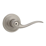 Weiser Toluca Lever for Bedroom/Bathroom with Microban, Interior Door Handle with Privacy Lock, Satin Nickel