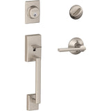 Schlage F60 V CEN 619 LAT Century Single Cylinder Handleset and Latitude Lever, Satin Nickel