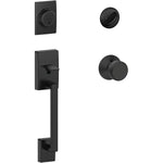 Schlage F60 V CEN 622 BWE Century Single Cylinder Handleset and Bowery X Greyson, Matte Black