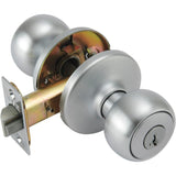 Weiser Fairfax Entry Knob Featuring SmartKey, Exterior Door Knob with Key, Satin Chrome (9GAC5310-067)