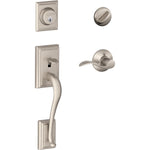 Schlage F60 V ADD 619 Acc Addison Single Cylinder Handleset and Accent Lever, Satin Nickel