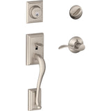 Schlage F60 V ADD 619 Acc Addison Single Cylinder Handleset and Accent Lever, Satin Nickel