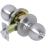 Tell Manufacturing CL100008 Entry Ball Knob Lock, Satin Stainless Steel