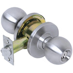 Tell Manufacturing CL100006 Satin Stainless Steel Heavy Duty Commercial Grade 2 Ball Knob Storeroom Lockset