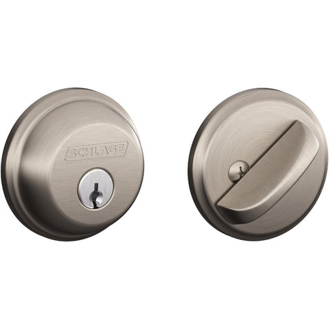 Satin Nickel Single Cylinder Deadbolt Lock