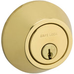 Weiser Round Deadbolt, Exterior Door Lock, Single Cylinder, Polished Brass (9SD91000-011)