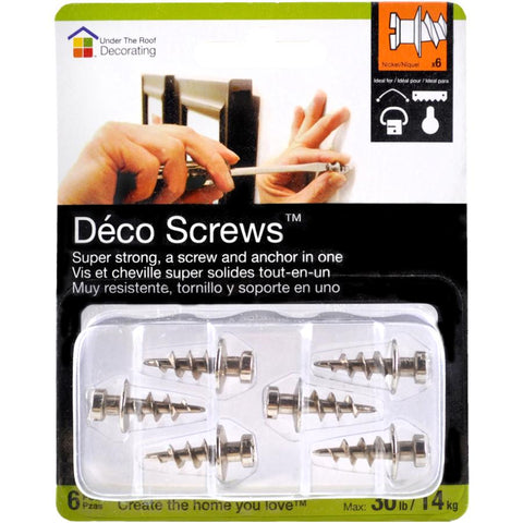 Under the Roof Decorating 100141 3-100141 Picture Screws, 6 Piece