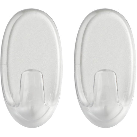 2 Hooks Plus 4 Strips Clear Small Adhesive Hooks