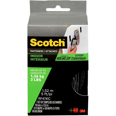 Scotch RF4741 Indoor Fasteners, 3/4-Inch x 5-Feet, Black