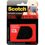 2 Pack 1" x 3" Black Hook and Loop Extreme Strip Fasteners
