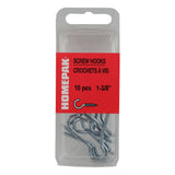 10 Pack 1-3/8" #2 Zinc Screw Hooks