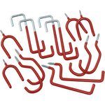 14 Pack Red Storage Hooks, Assorted Styles