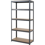 18" x 36" x 72" 5 Shelf Grey Metal/Wood Shelving Unit