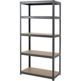 18" x 36" x 72" 5 Shelf Grey Metal/Wood Shelving Unit