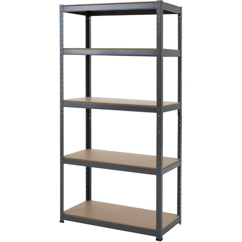18" x 36" x 72" 5 Shelf Grey Metal/Wood Shelving Unit