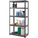 18" x 36" x 72" 5 Shelf Grey Metal/Wood Shelving Unit