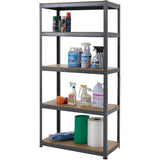 18" x 36" x 72" 5 Shelf Grey Metal/Wood Shelving Unit