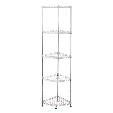 12" x 12" x 59" 5 Shelf Corner Wire Shelf
