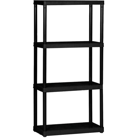 Gracious Living 4-Shelf Light Duty Shelf Unit, Black