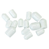 14 Pack White Wire Shelf End Caps, Assorted Sizes