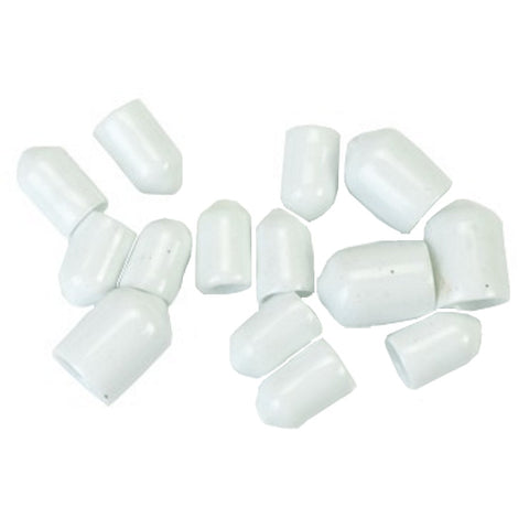 14 Pack White Wire Shelf End Caps, Assorted Sizes