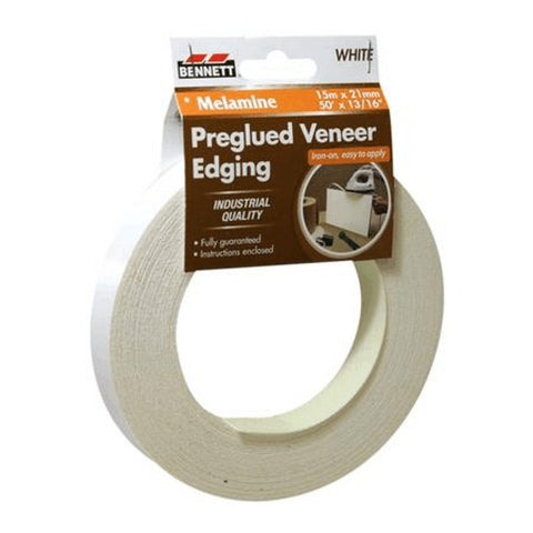 13/16" x 50' Pre-Glued Melamine Edgebanding - White