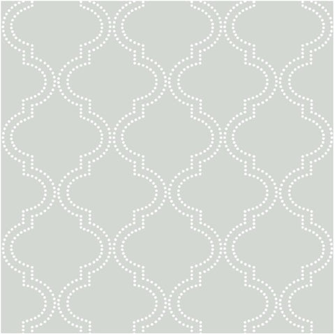 WallPops NU1649 Grey Quatrefoil Peel and Stick Wallpaper