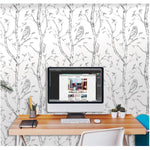 WallPops NU1412 Woods Peel and Stick Wallpaper, Grey