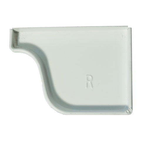 White Right Hand OG Style Steel Gutter End Cap