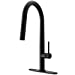 VIGO VG02029MBK1 18" H Greenwich Single-Handle with Pull-Down Sprayer Kitchen Faucet with Deck Plate in Matte Black