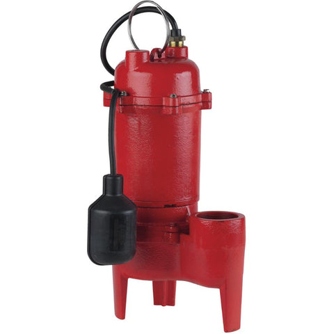 Red Lion RL-WC50TA 115-Volt, 1/2 HP 5600 GPH Cast Iron Sewage Pump with Tethered Switch, Red, 14942748, 1 Units