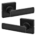 Weiser Breton Square Rose Passage Door Handle, Closet and Hallway Lever - Matte Black