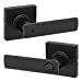 Weiser Breton Square Rose Privacy Locking Door Handle, Bedroom and Bathroom Lever- Matte Black