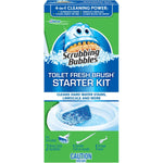 Scrubbing Bubbles Fresh Brush Toilet Cleaning System, Starter Kit, 1 Handle, 2 Heavy Duty Pad Refills, 1 Storage Hook