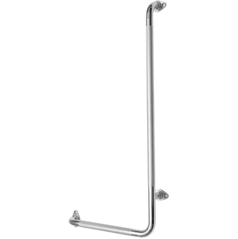 16" x 32" L-Shaped Left Hand Grab Bar - Chrome
