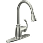 Moen CA87055SRS Single Handle Kitchen Faucet with Pullout Spray from The Terrace Collection, Spot Resist Stainless