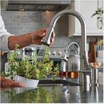 Hadley 1,2,3 or 4 Hole Pull Out Spot Resist Stainless Steel Faucet Deck with Soap Dispenser