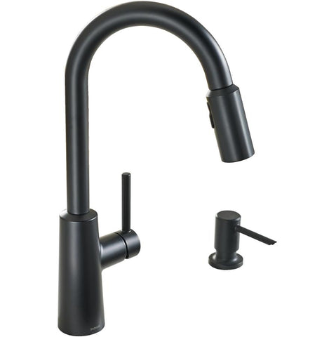 Nori 1,2,3 or 4 Hole Pull Out Matte Black Faucet Deck with Soap Dispenser