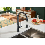 Nori 1,2,3 or 4 Hole Pull Out Matte Black Faucet Deck with Soap Dispenser