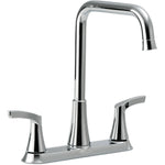 Moen 87633 Danika Metal & Plastic 2-Lever Handle High Arch Kitchen Faucet, 8" Faucet Center, Chrome