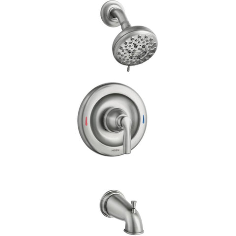 Hilliard Spot Resist Brushed Nickel Single Handle Pressure Balanced Tub and Shower Faucet