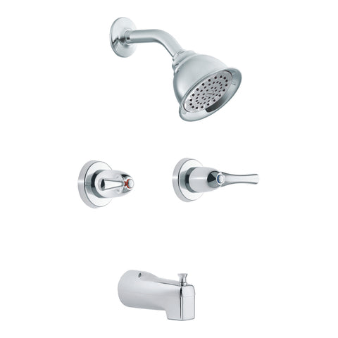 Moen 82602 Adler 2 Handle Tub & Shower Chrome Finish Faucet 2 1-Spray Valve