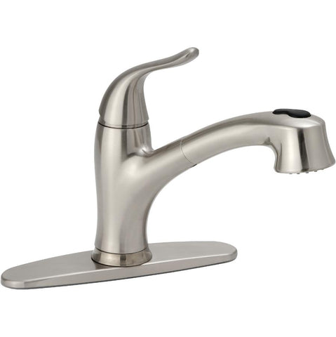 Kelby Single Handle Pull-Out Kitchen Faucet - with Dual Spray, Brushed Nickel