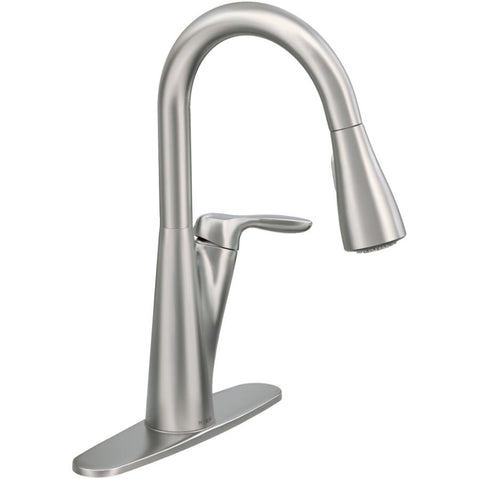 Moen 87499SRS Pullout Spray High-Arc Kitchen Faucet with Soap Dispenser from The Harlon Collection, Spot Resist Stainless