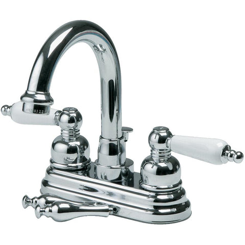 Wistan High-Spout Lavatory Faucet, with Porcelain and Chrome Handles