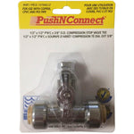 1/2 inch(s) x 1/2 inch(s) Push 'N' Connect x 3/8 inch(s) O.D. Compression Stop Valve Tee