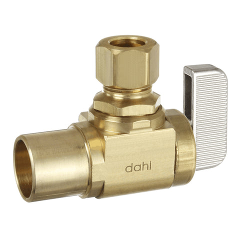 1/2" Copper x 3/8" Outside Diameter Compression Brass Angle Valve