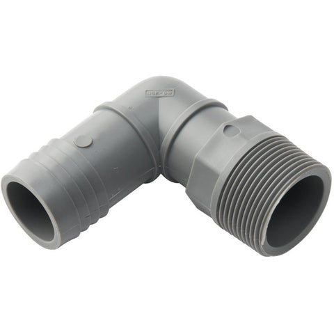 1-1/4" Insert x Male Pipe Thread Poly Elbow